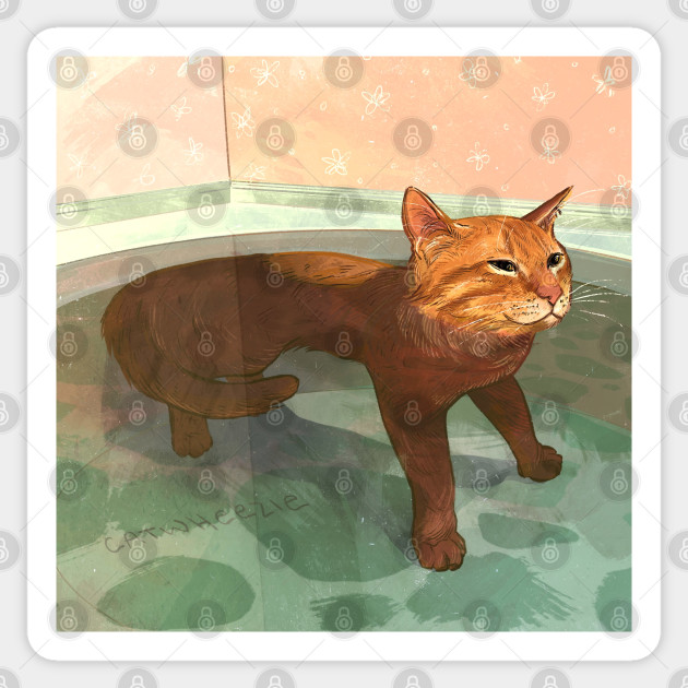 Unbothered. Moisturized. WellHydrated Cats Sticker TeePublic